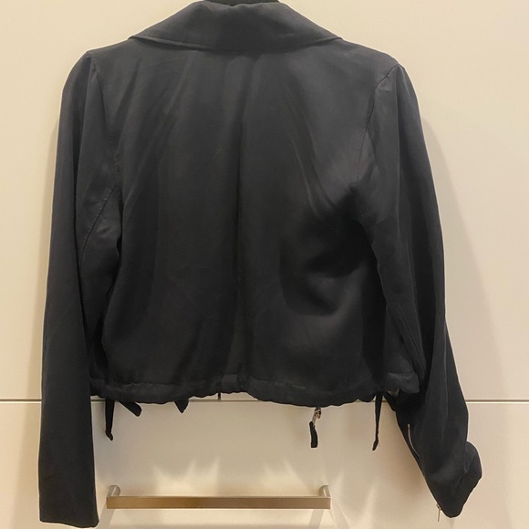 Abercrombie & Fitch Black cropped moto jacket Size S - Picture 4 of 4